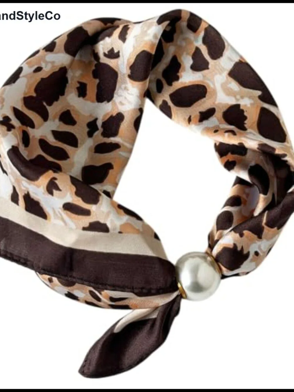 Magnetic Pearl Scarf Necklace Women Satin Skinny Neckerchief Fashion Choker